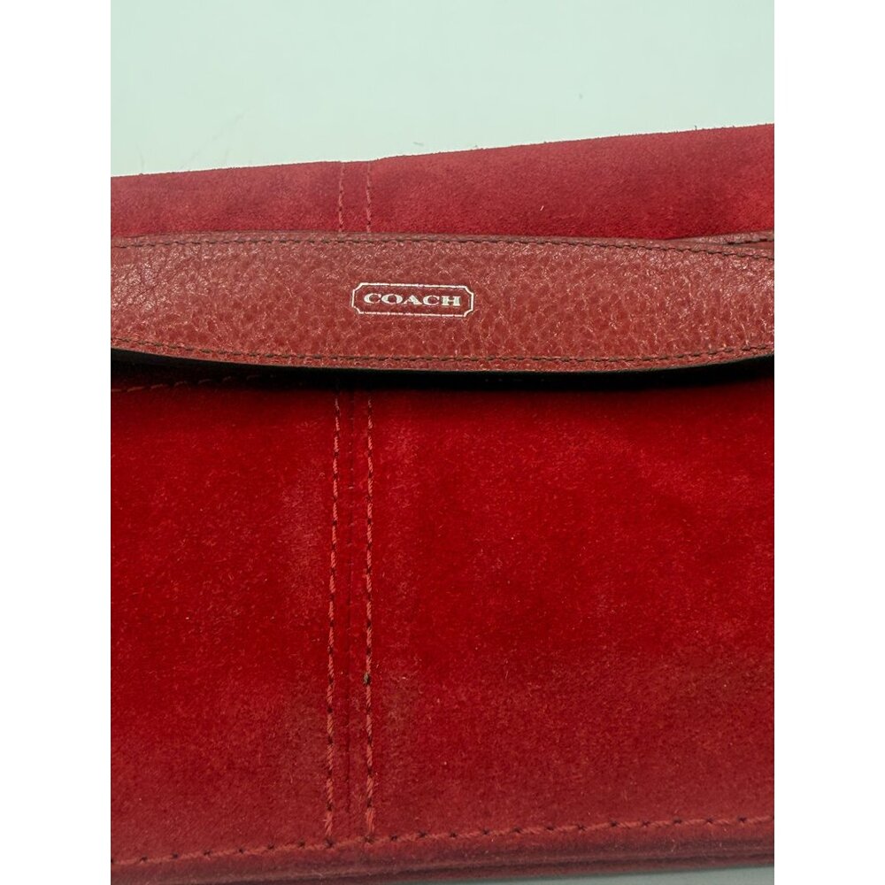Vintage Coach Red Suede Leather Legacy Convertible Clutch Shoulder Bag 9733 - Picture 11 of 12